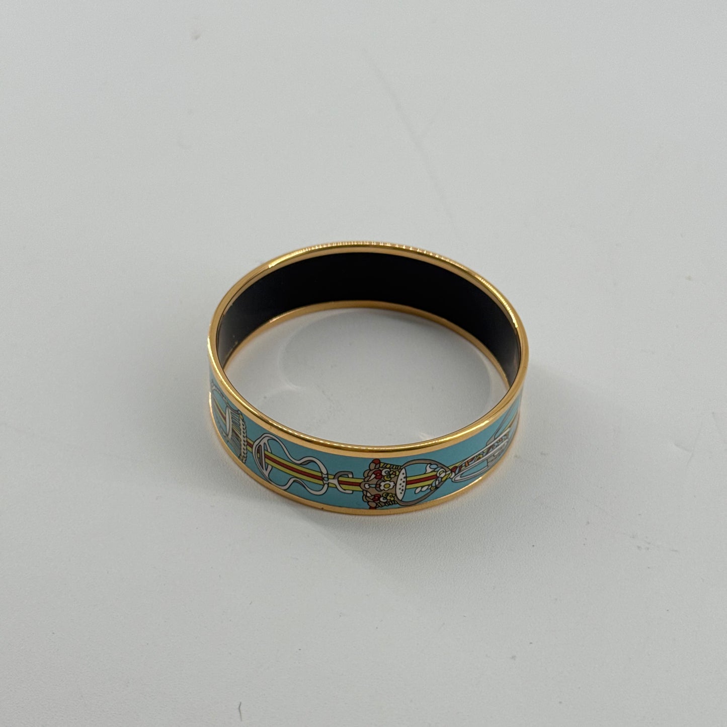 Hermes Wide Concours Enamel Bangle Bracelet