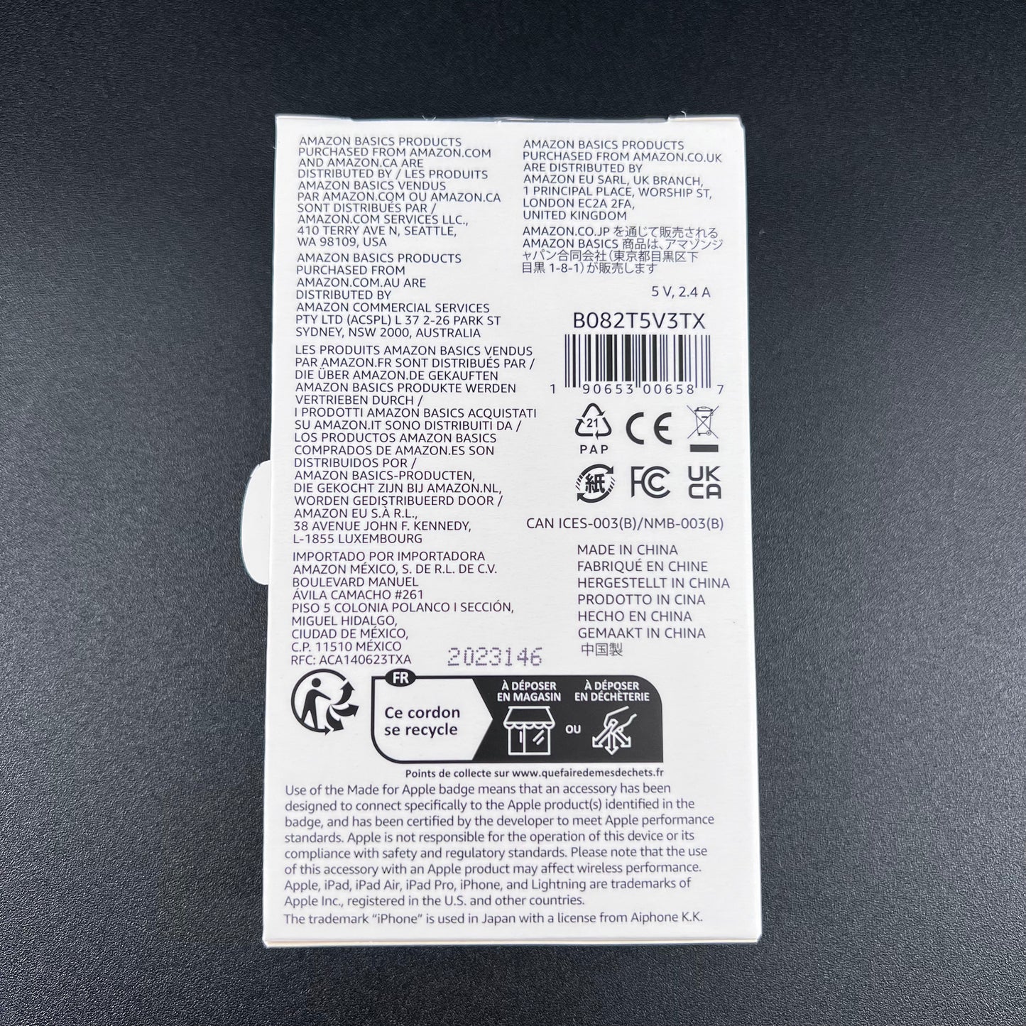 Advanced USB-A cable with Lightning Connector-
3 Feet - Rose Gold