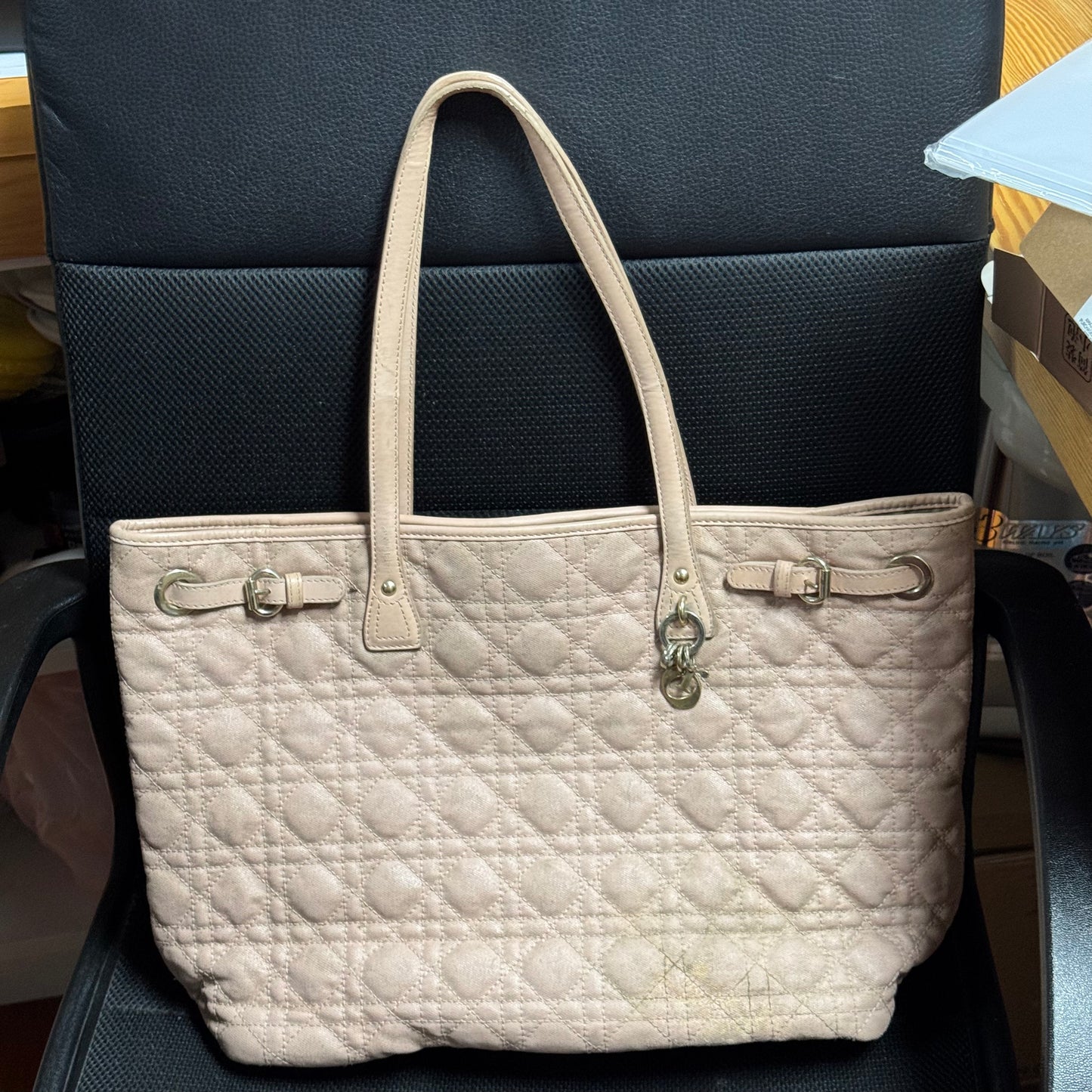 Dior Beige Cannage Panarea Shopping Tote