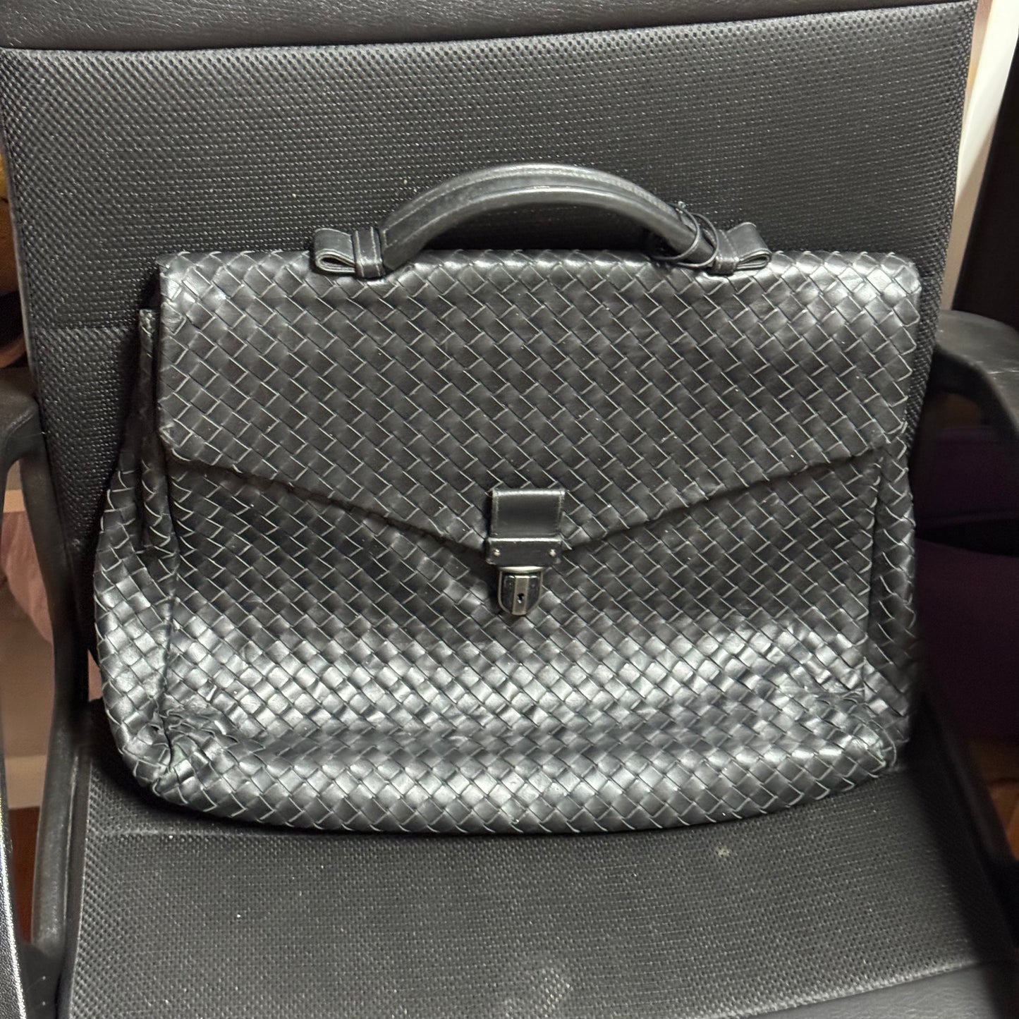 Bottega Veneta Intrecciato Leather Briefcase Bag