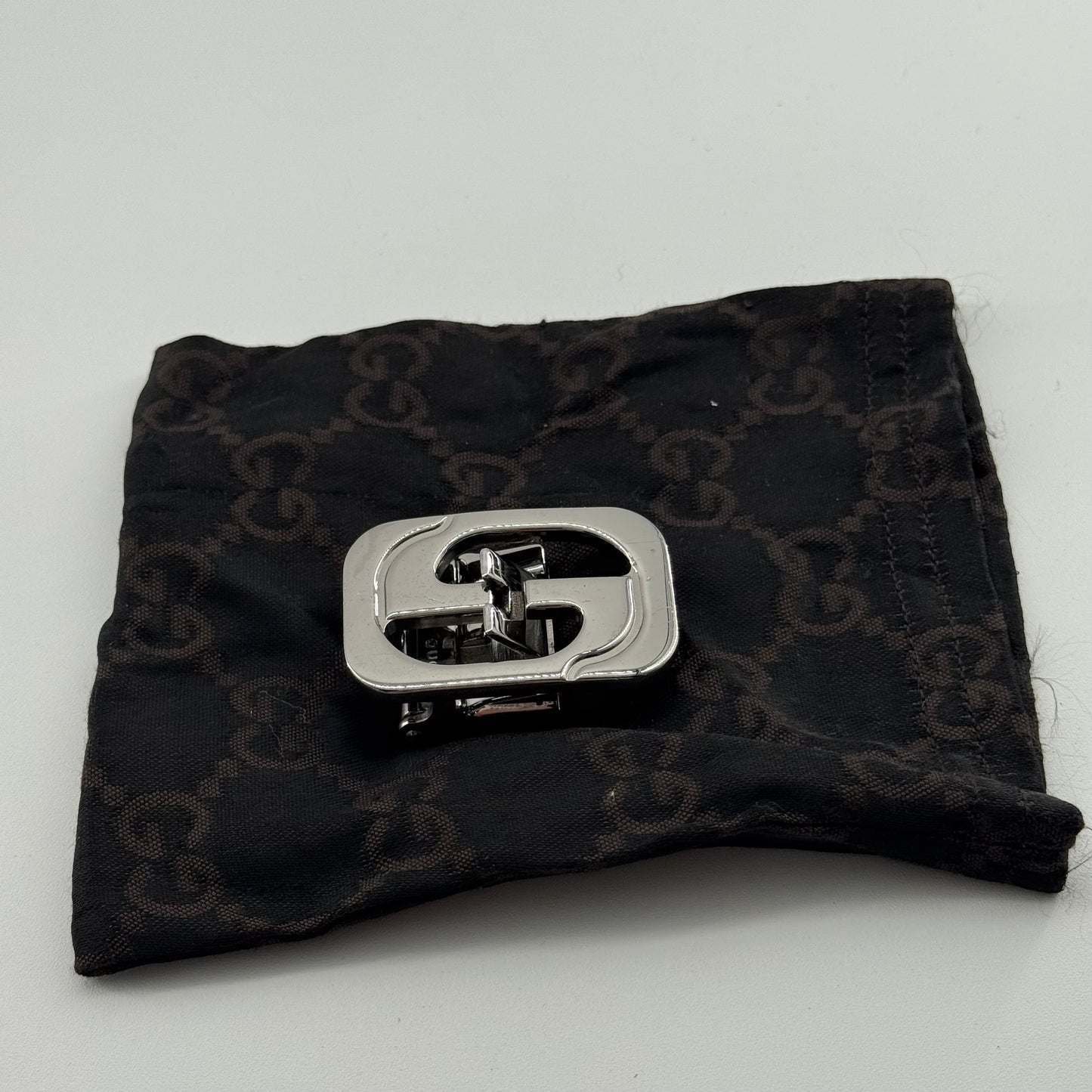 GUCCI Motif Money Clip Silver Stainless