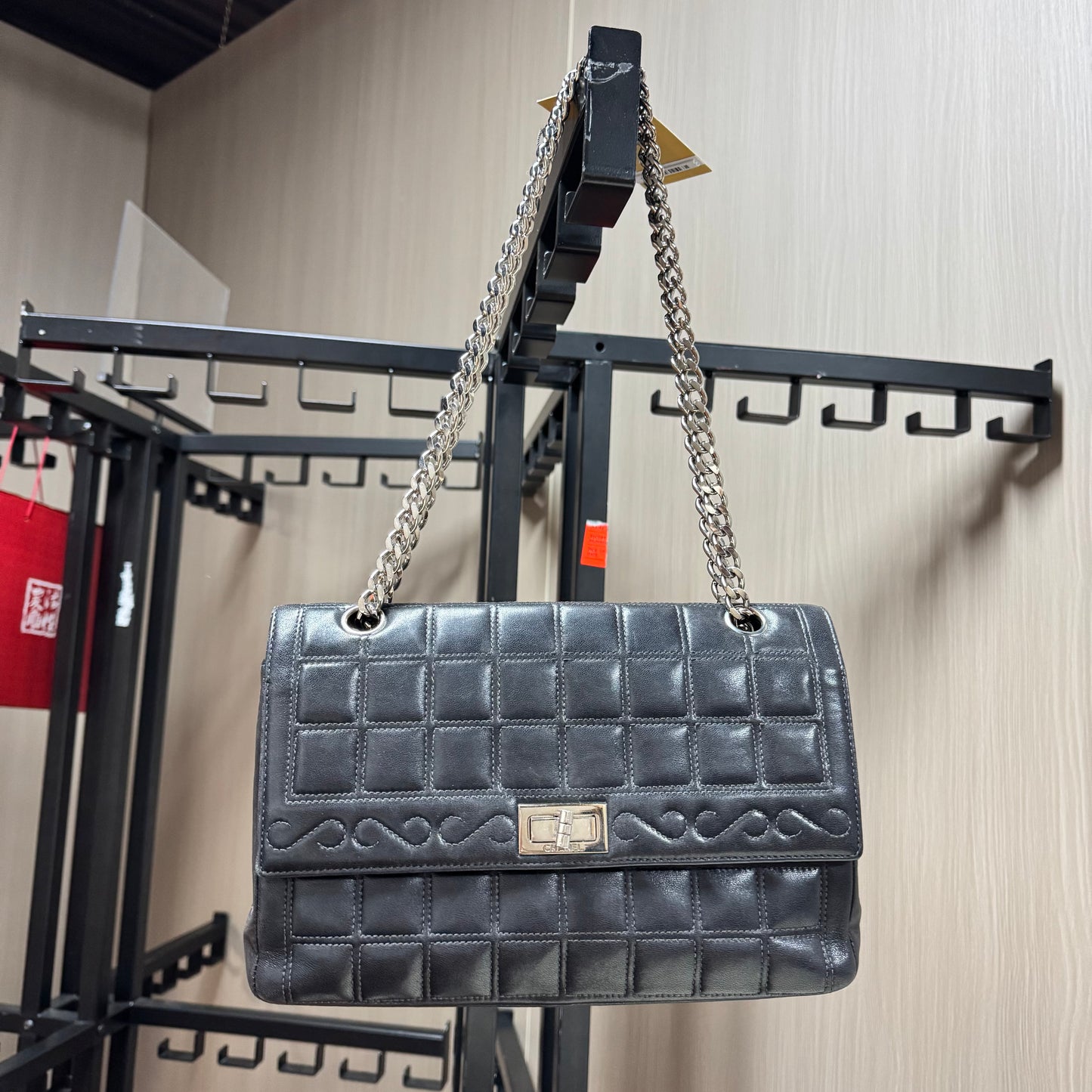 Chanel 2.55 Chocolate Bar Rhinestone Shoulder Bag (year 2000-2002)