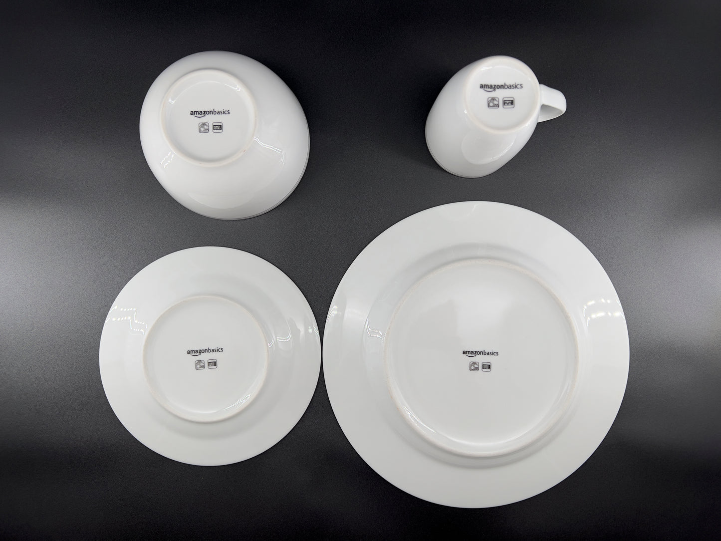 16-Piece Cafe Stripe DinnerWare Set, Service for 4, Grey