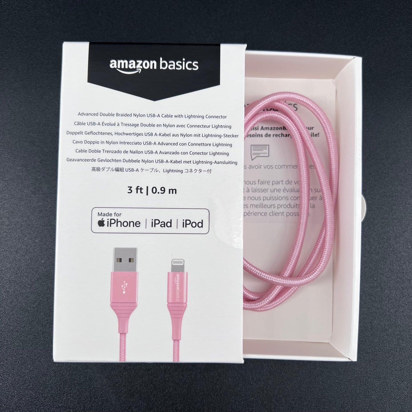 Advanced USB-A cable with Lightning Connector-

3 Feet - Rose Gold