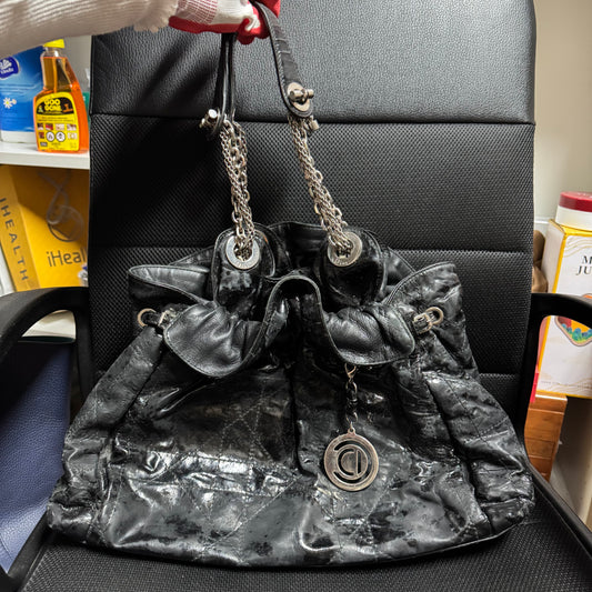 Dior Black Cannage Le Trente Patent Leather Shoulder Bag