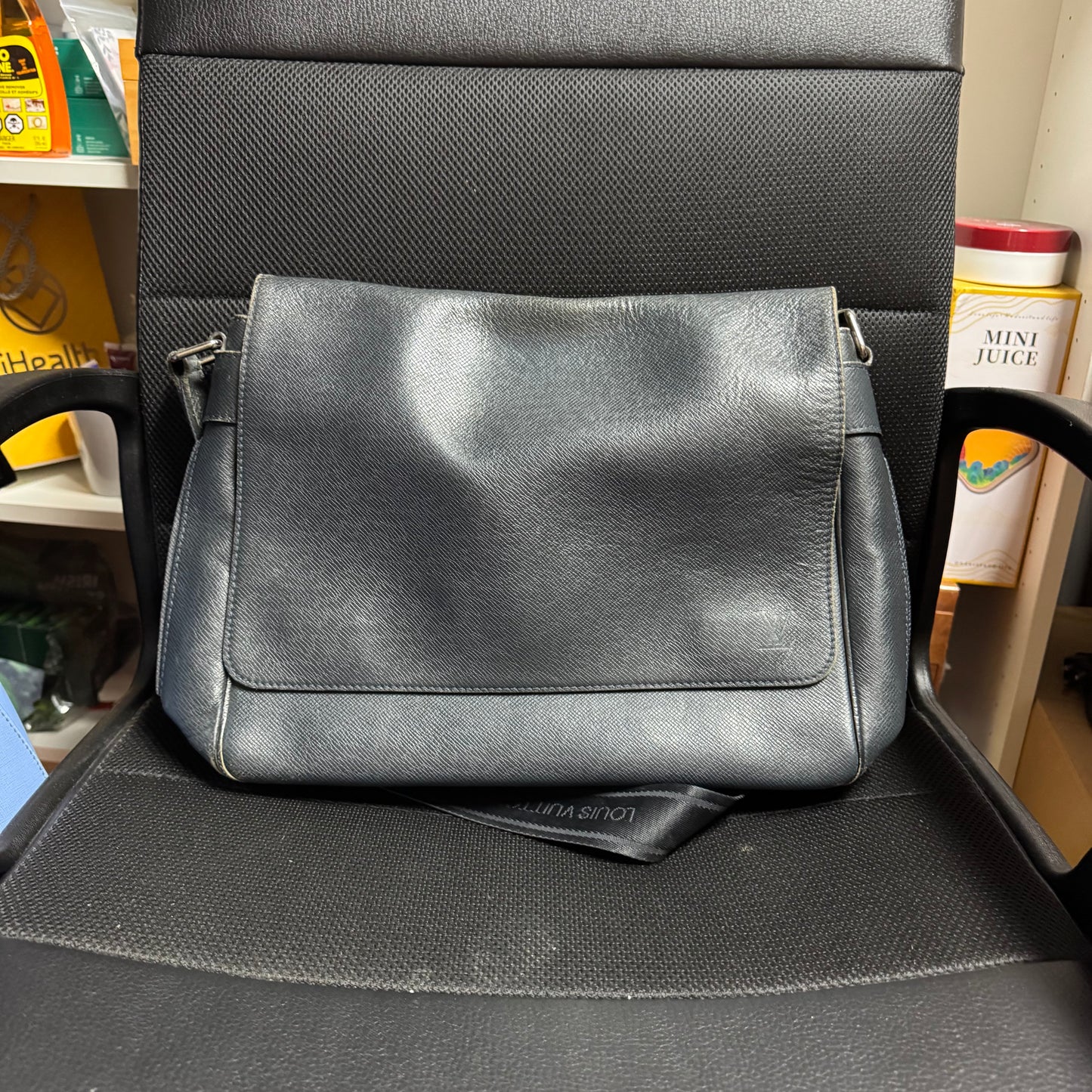 Louis Vuitton Taiga Roman MM Shoulder Bag Grey (year 2010)