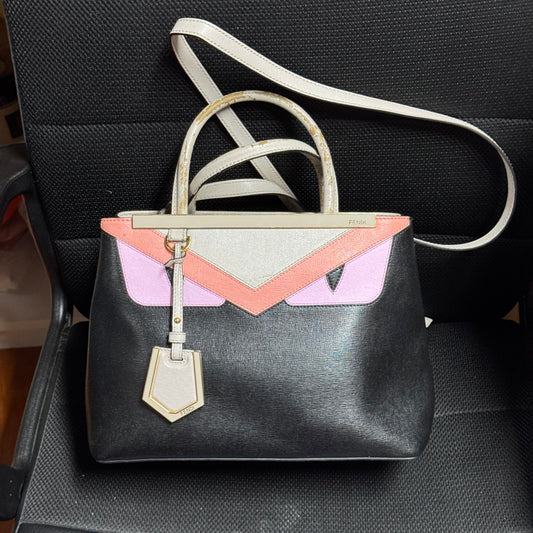 Fendi Monster 2jours Leather Handbag