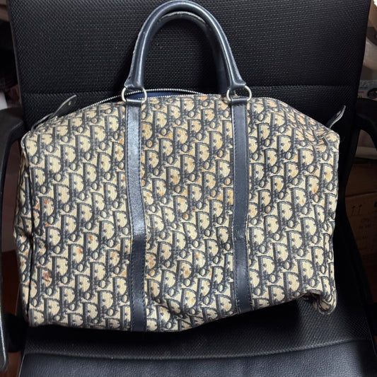 Dior Vintage Trotter 40 Jacquard Boston Bag