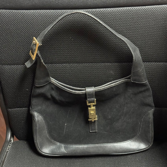 Gucci Jackie Black Leather & Suede Shoulder Bag