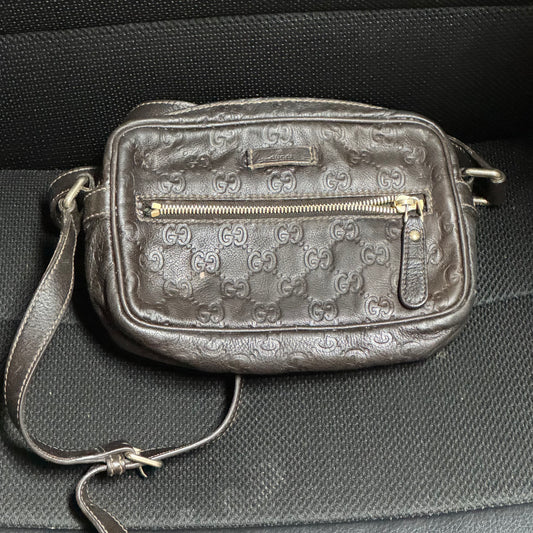 Gucci Black Guccissima Crossbody Bag