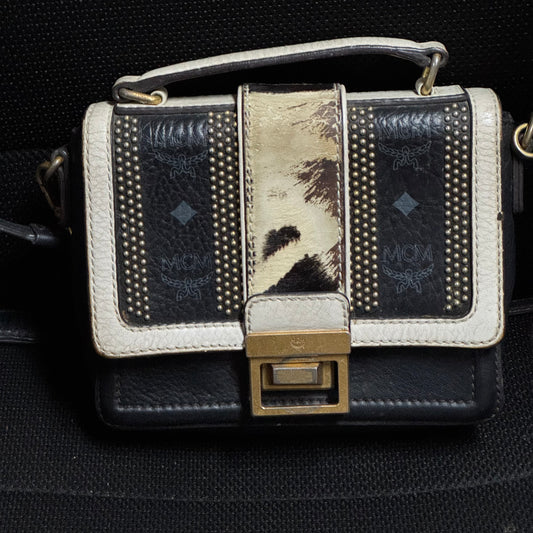 MCM Zebra Print Calfskin Visetos Little Veronika Bag