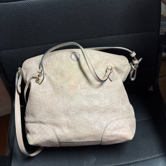Gucci Guccissima Leather Bree Fold Over Medium Tote