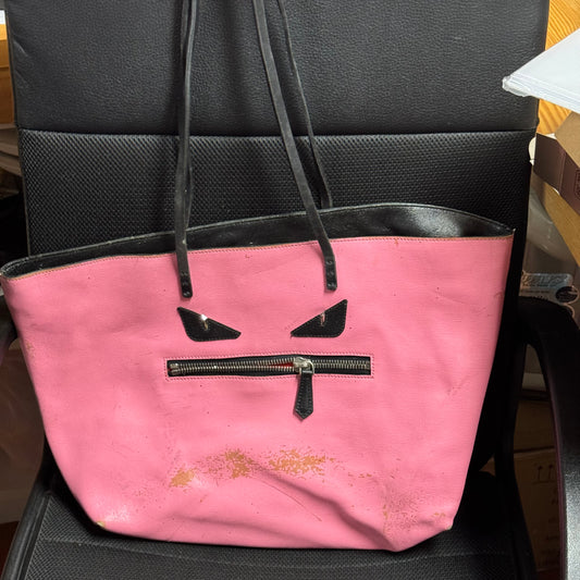 Fendi Vitello Elite Cuoio Monster Buggies Tote Lollypop Black