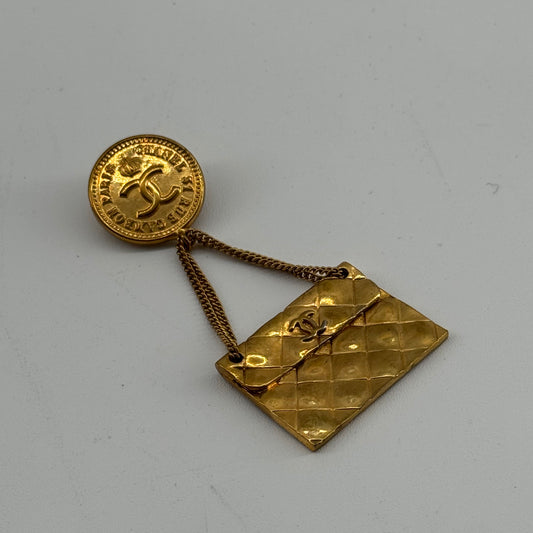 Chanel Vintage Gold Plated Brooch