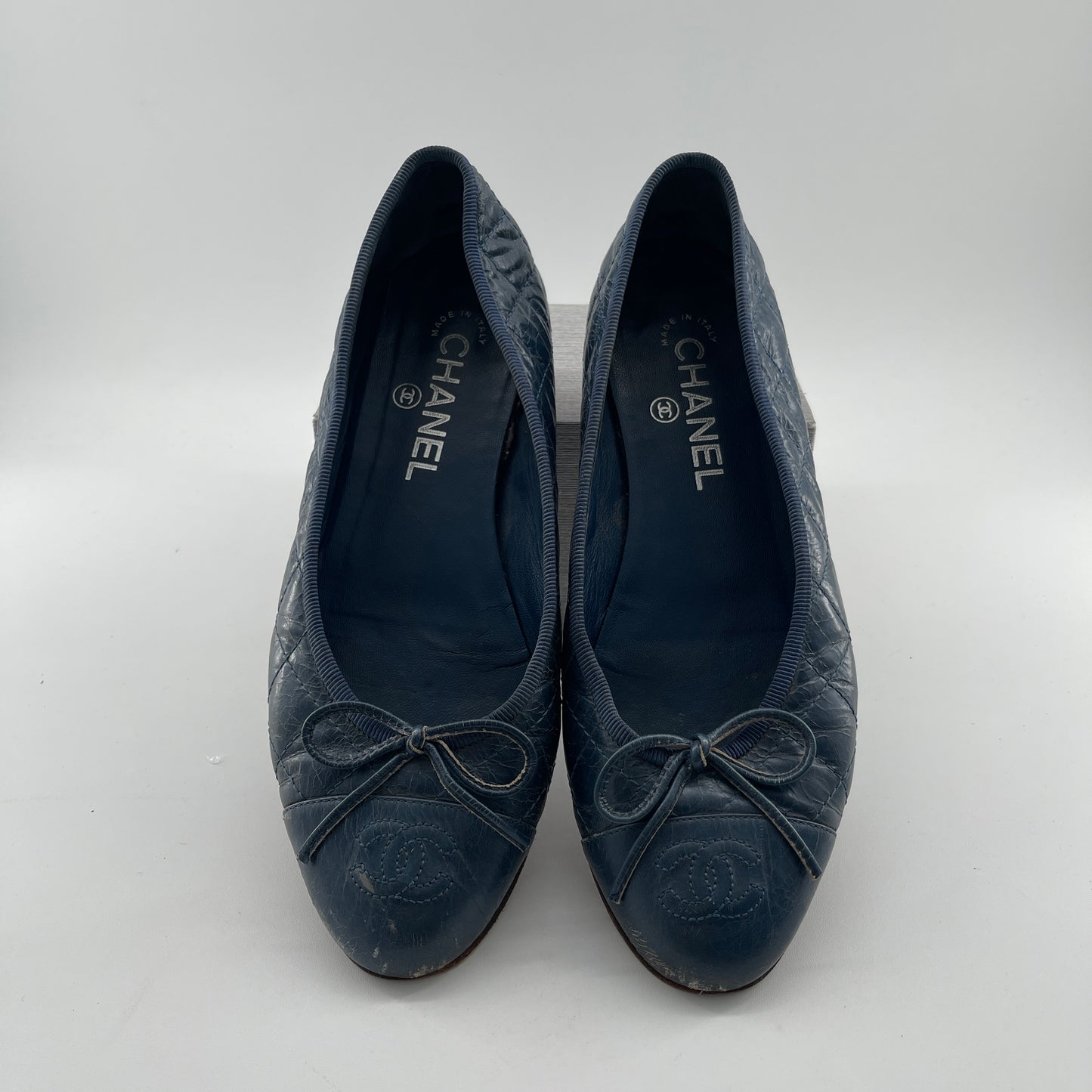 Chanel Cambon Leather Ballet Flats (size 37.5)