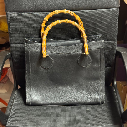 Gucci Black Bamboo Diana Leather Handbag