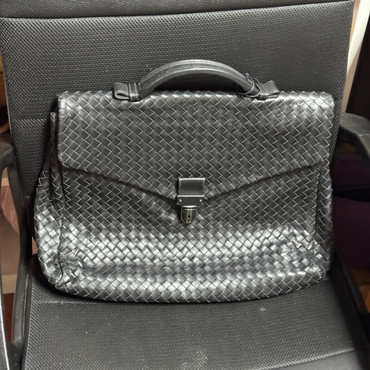Bottega Veneta Intrecciato Leather Briefcase Bag