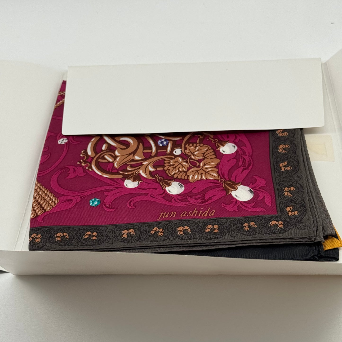 Jun Ashida SILK Scarf Twill Stole Wraps Scarves