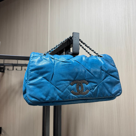 Chanel CC Glint Calfskin Leather Flap Bag (year 2011)