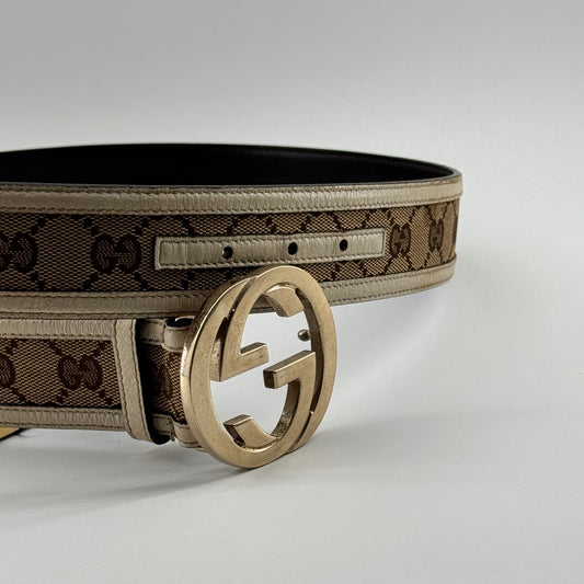 Gucci Monogram Leather Belt