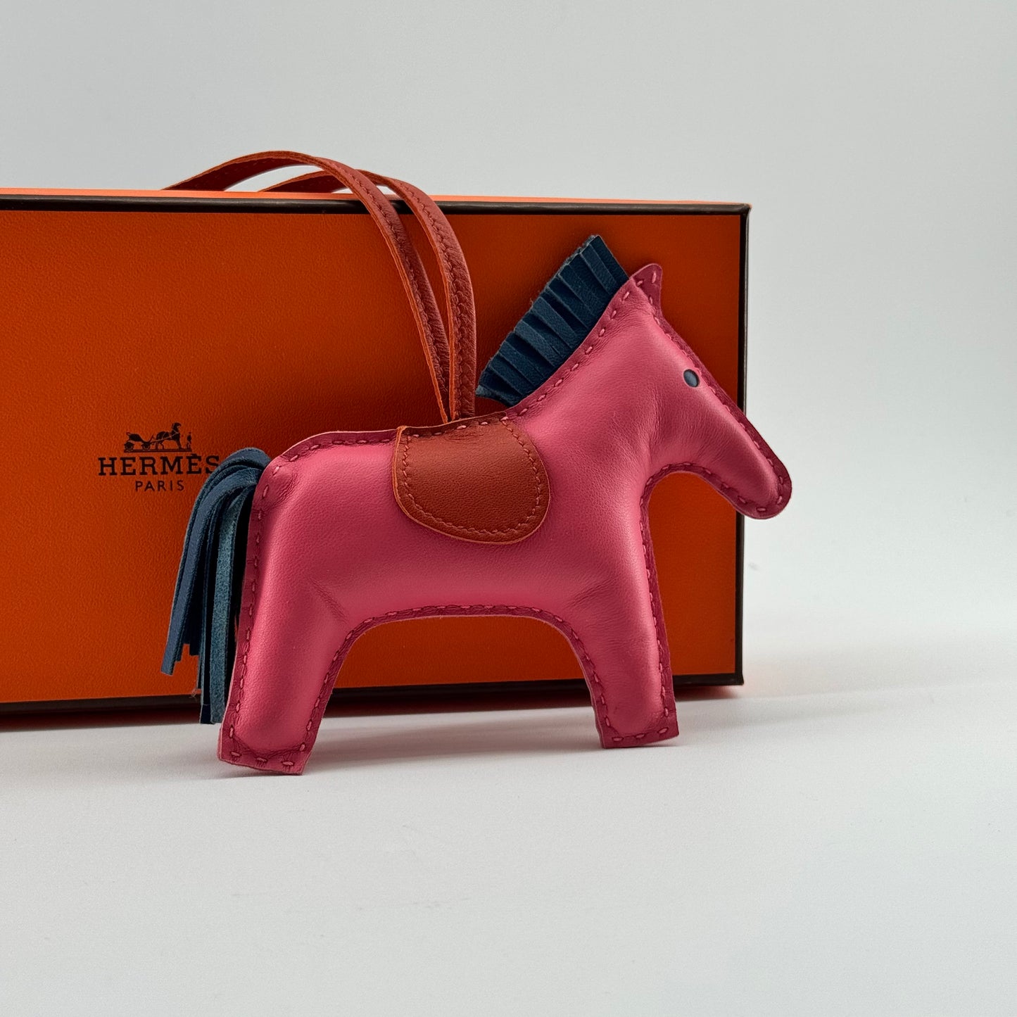 Hermès Milo Lambskin Rodeo Horse Bag Charm GM
