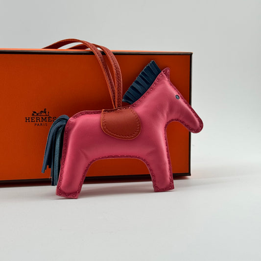 Hermès Milo Lambskin Rodeo Horse Bag Charm GM
