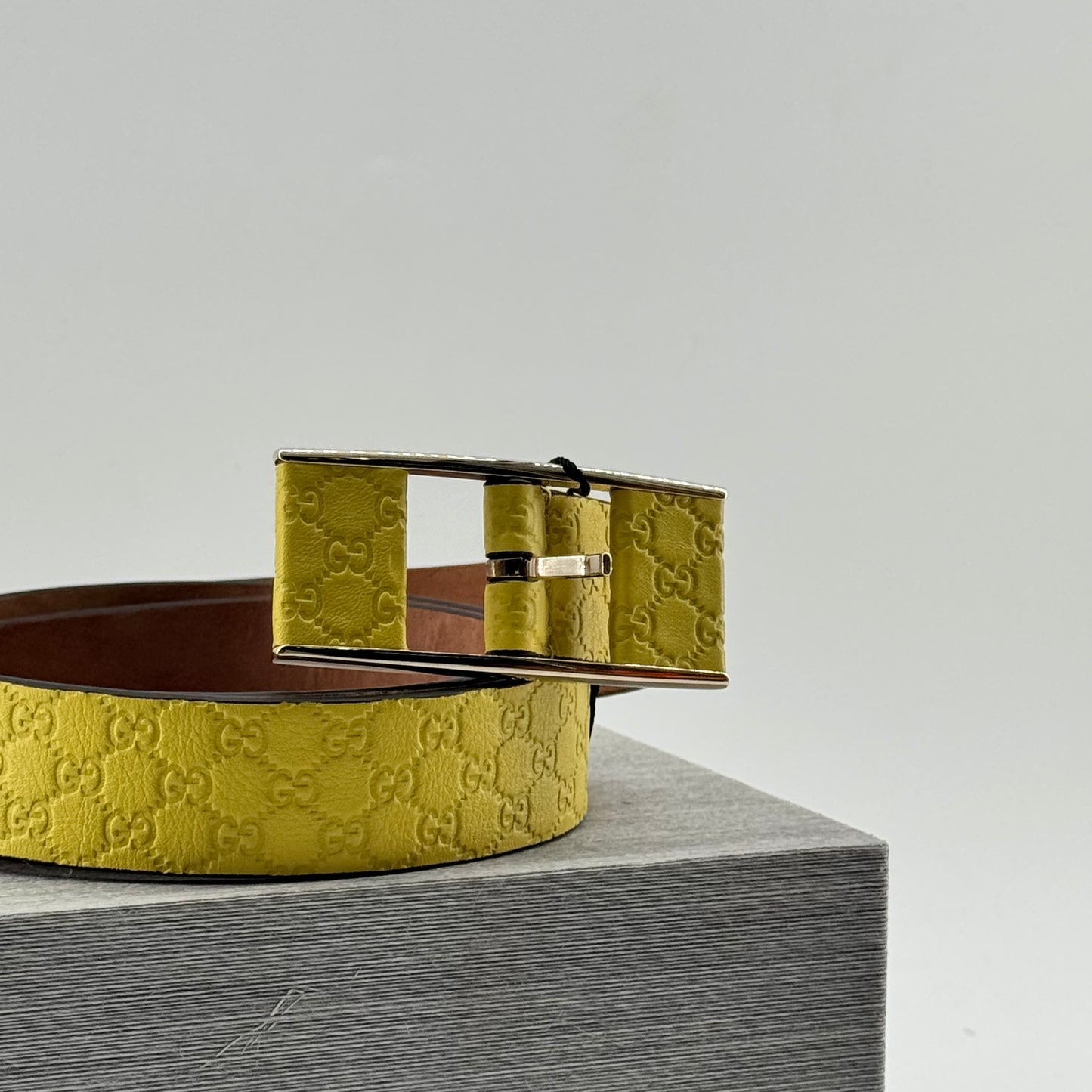 Gucci Yellow Monogram Belt