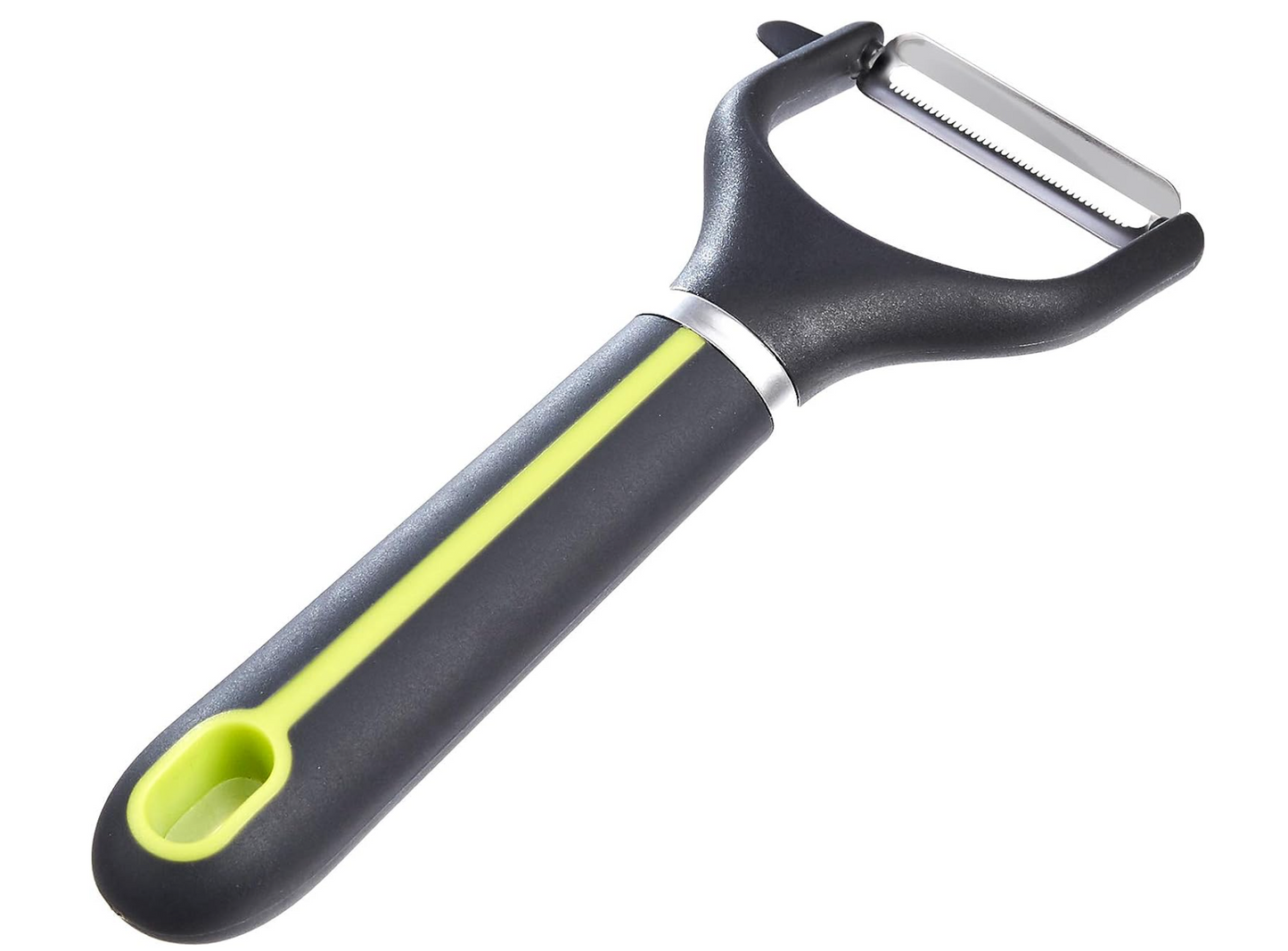 Serrated Y-Peeler with Protective Cover
(Soft Grip Handle, Grey and Green )